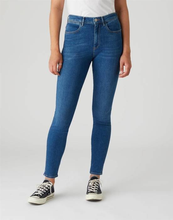 WRANGLER - JEANSY Z WYSOKIM STANEM HIGH RISE SKINNY W27HVQX8E