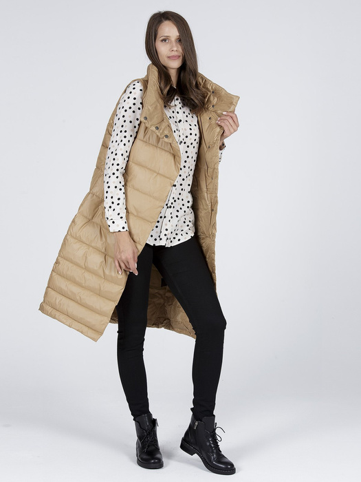 CROSS JEANS - DAMSKI PŁASZCZYK Z ODPINANYMI RĘKAWAMI