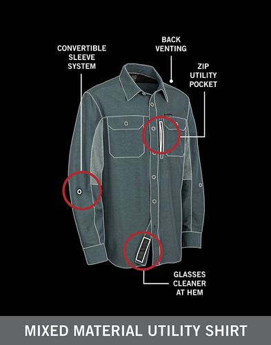 WRANGLER - KOSZULA MIX MATERIAL SHIRT