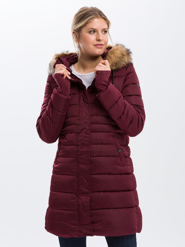 CROSS JEANS - BORDOWY PŁASZCZYK DAMSKI