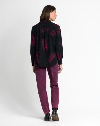 LEE - CZARNA KOSZULA Z NADRUKIEM W LIŚCIE L46QBQ01