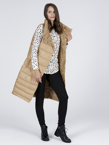 CROSS JEANS - DAMSKI PŁASZCZYK Z ODPINANYMI RĘKAWAMI