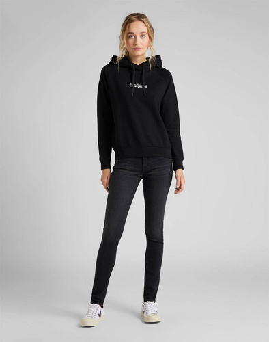 LEE - CZARNA BLUZA Z KAPTUREM L53WTX01