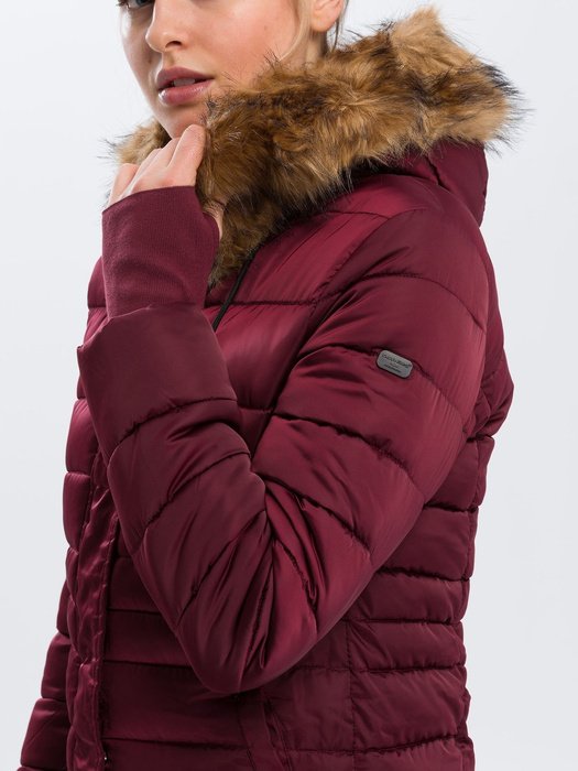 CROSS JEANS - BORDOWY PŁASZCZYK DAMSKI