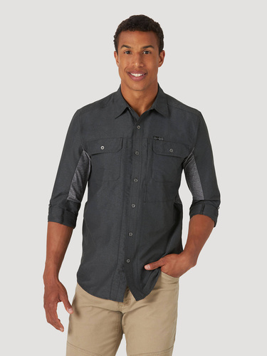 WRANGLER - KOSZULA MIX MATERIAL SHIRT