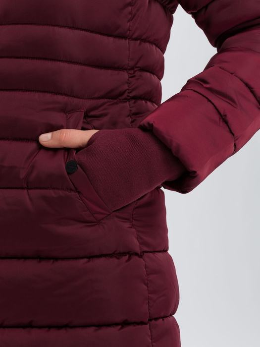 CROSS JEANS - BORDOWY PŁASZCZYK DAMSKI