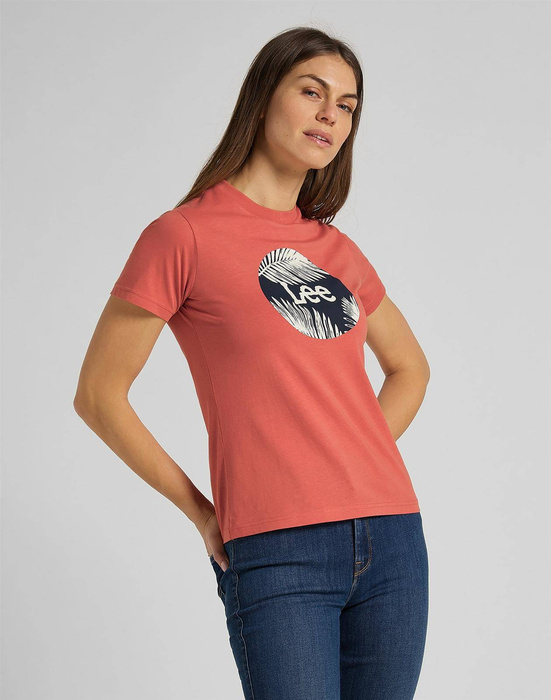 Koszulka damska Lee CIRCLE TEE L40TEHNI w kolorze paprika