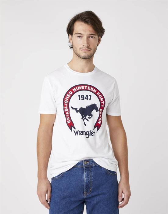 Męska koszulka Wrangler SS AMERICANA TEE W7AGD3989 w kolorze white