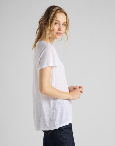 Damska koszulka Lee V Neck Tee L41JENLJ w kolorze Bright White.